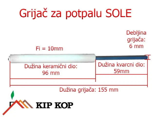 SOLE KVARCNI GRIJAČ ZA POTPALU ZA KAMINE PEĆI NA PELETE S JAMSTVOM