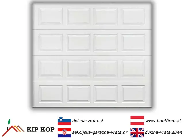 DVIJESENA SEKCIJSKA GARAŽNA VRATA 228 X 300, BOJA BIJELA RAL 9010 S KASETOM